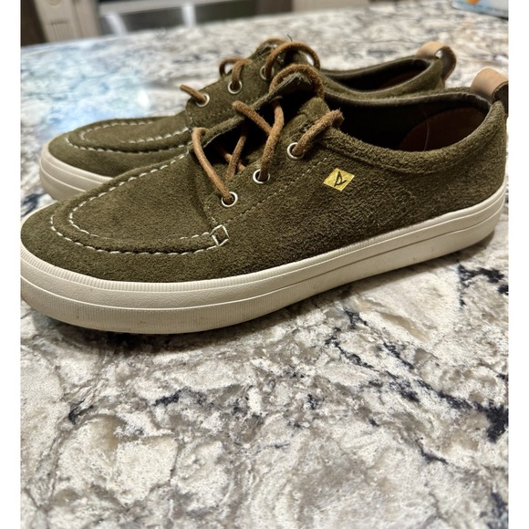 Sperry Women's‎ Crest Lug 3Eye Green Suede  Oxford STS84132 Size 7.5 - Picture 1 of 10